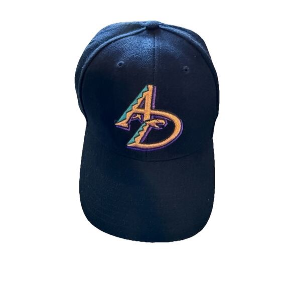 Arizona Diamondbacks 59Fifty BP Hat Black/purple Snake Logo  Arizona Diamondbacks Vintage AD Snake Logo Adjustable Purple Black Hat Baseball